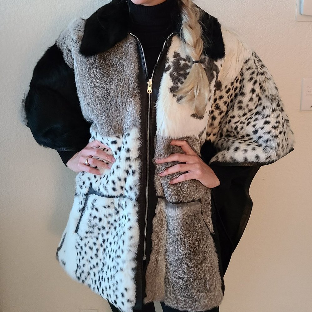 Barbara Fui Fur Jacket/Cape - Reversible 2in1